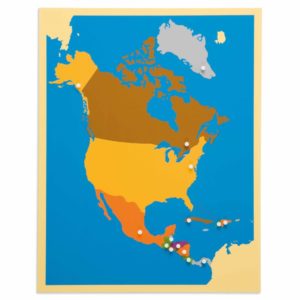 Harta America de Nord - Puzzle educativ - geografie - Montessori original