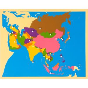 Harta Asia - Puzzle educativ - geografie - Montessori original