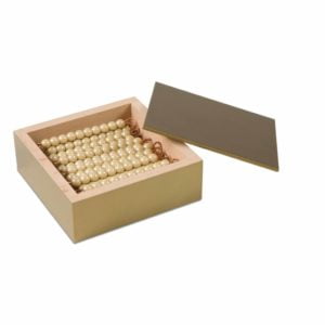 45 Golden Bars Of 10 In Box: Individual Beads (Glass)-produs original Nienhuis Montessori-prin Didactopia by Evertoys