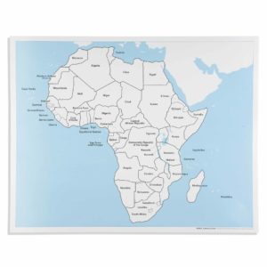 Africa Control Map: Labeled-produs original Nienhuis Montessori-prin Didactopia by Evertoys