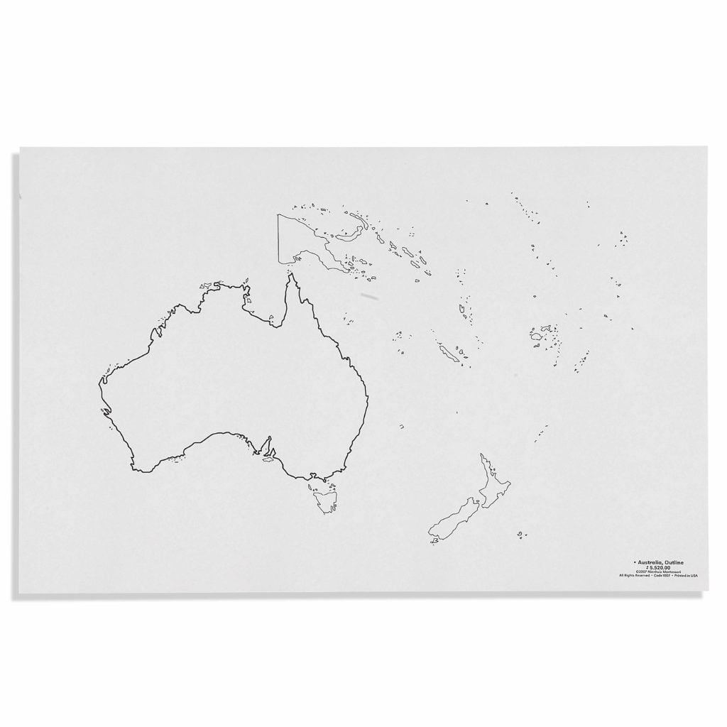 Australia: Outline (50)-produs original Nienhuis Montessori-prin Didactopia by Evertoys