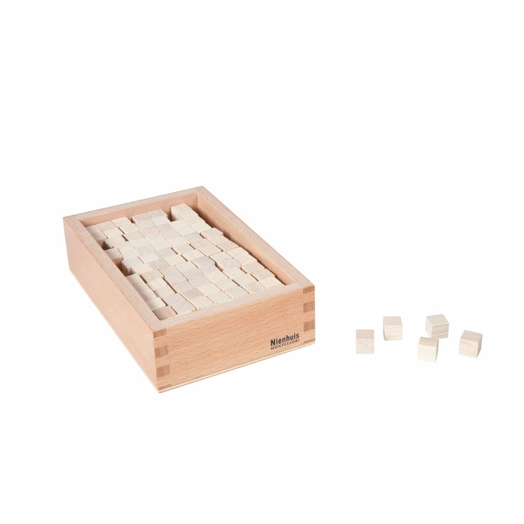 Box With Cubes For Pink Tower-produs original Nienhuis Montessori-prin Didactopia by Evertoys