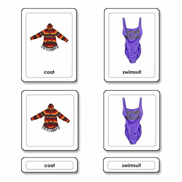 Clothes 3 Part Cards-produs original Nienhuis Montessori-prin Didactopia by Evertoys