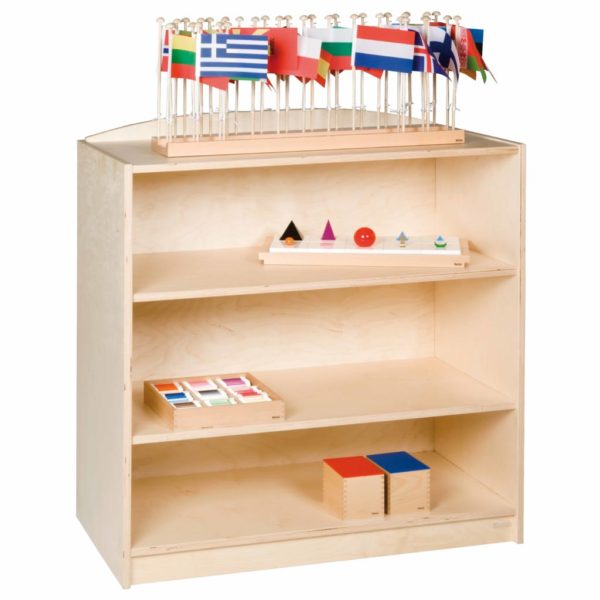 End Cabinet: 3 Straight Shelves (101 cm)-produs original Nienhuis Montessori-prin Didactopia by Evertoys