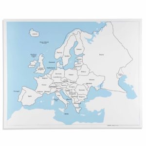 Europe Control Map: Labeled-produs original Nienhuis Montessori-prin Didactopia by Evertoys