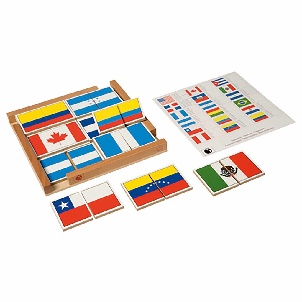 Flag Puzzle Of The Americas-produs original Nienhuis Montessori-prin Didactopia by Evertoys