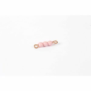Individual Glass Bead Bar Of 3 : Pink-produs original Nienhuis Montessori-prin Didactopia by Evertoys
