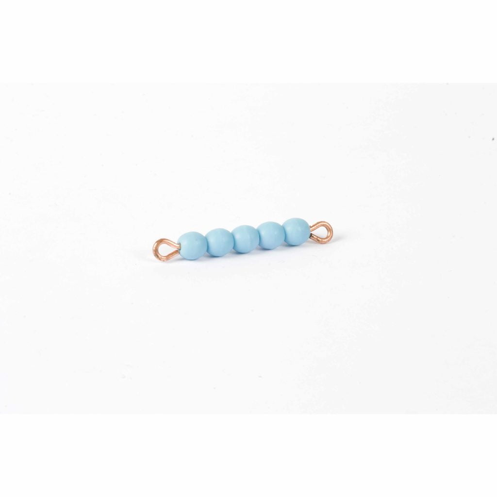 Individual Glass Bead Bar Of 5 : Light Blue-produs original Nienhuis Montessori-prin Didactopia by Evertoys