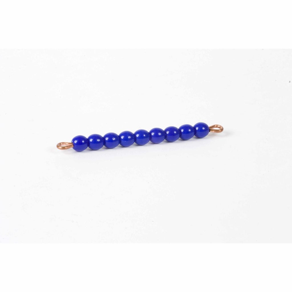 Individual Glass Bead Bar Of 9 : Dark Blue-produs original Nienhuis Montessori-prin Didactopia by Evertoys