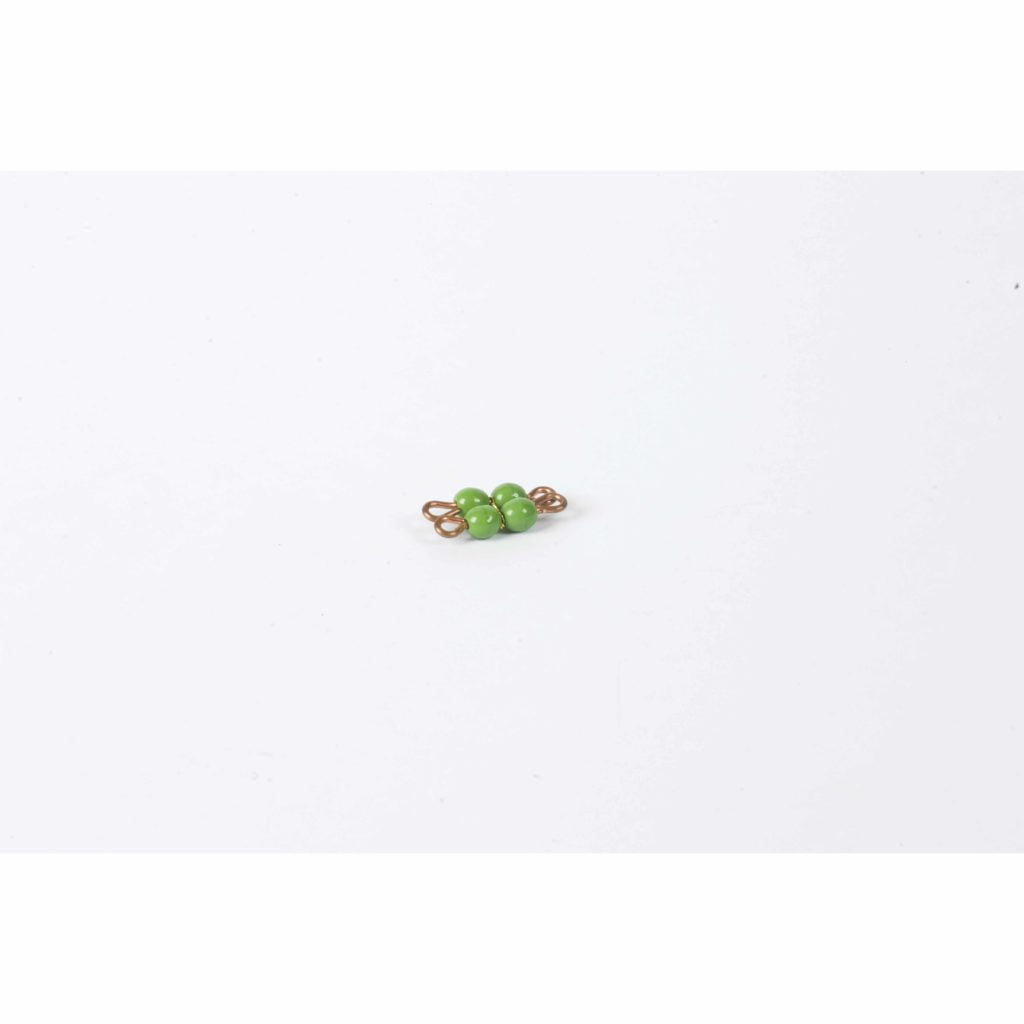 Individual Glass Bead Square Of 2: Green-produs original Nienhuis Montessori-prin Didactopia by Evertoys