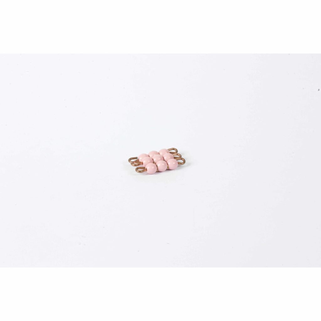 Individual Glass Bead Square Of 3: Pink-produs original Nienhuis Montessori-prin Didactopia by Evertoys