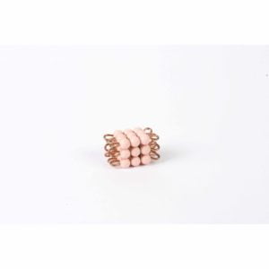 Individual Nylon Bead Cube Of 3: Pink-produs original Nienhuis Montessori-prin Didactopia by Evertoys