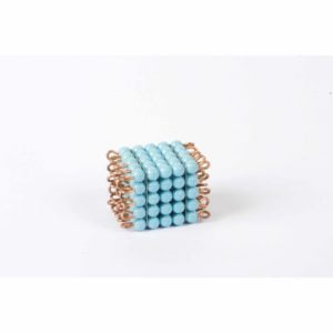 Individual Nylon Bead Cube Of 5: Light Blue-produs original Nienhuis Montessori-prin Didactopia by Evertoys
