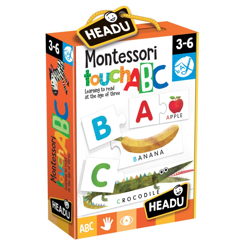 Joc Tactil Montessori Abc - Headu - prin Didactopia by Evertoys