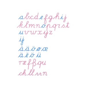 Large Movable Alphabet: International Cursive-produs original Nienhuis Montessori-prin Didactopia by Evertoys
