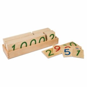 Large Number Cards 1-9000: Wood-produs original Nienhuis Montessori-prin Didactopia by Evertoys