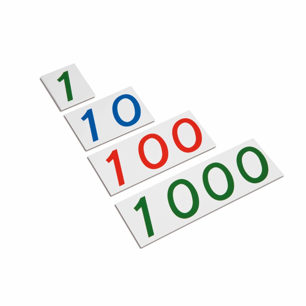 Large Number Cards 1–1000: Plastic-produs original Nienhuis Montessori-prin Didactopia by Evertoys