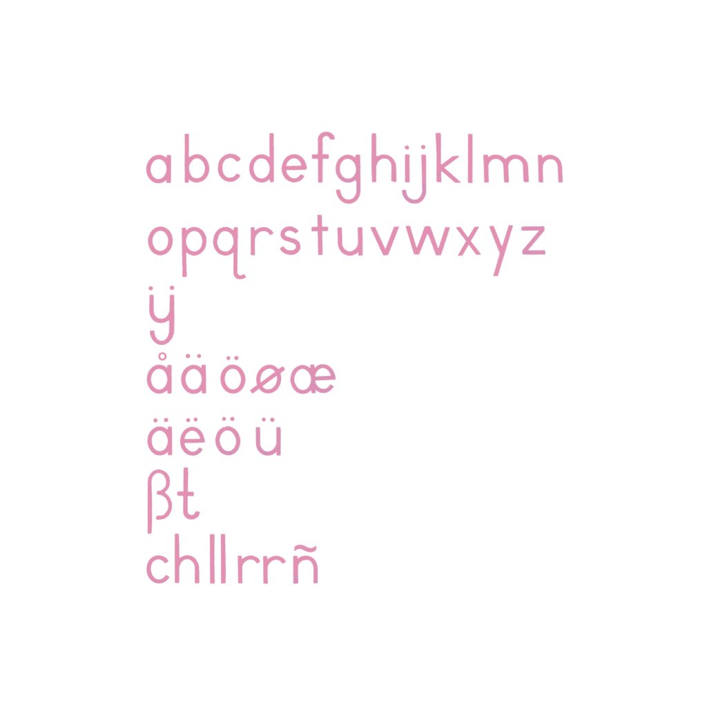 Medium Movable Alphabet: International Print - Red-produs original Nienhuis Montessori-prin Didactopia by Evertoys
