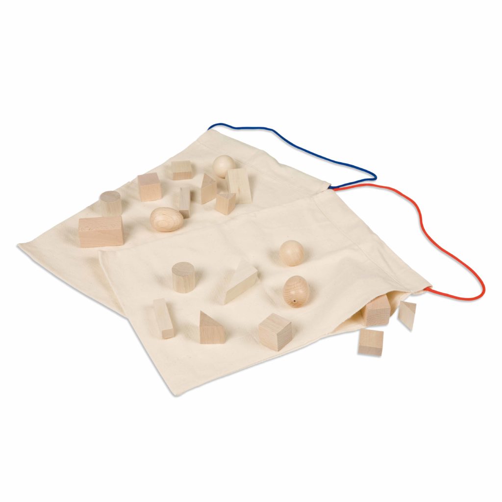 Mystery Bags: Geometric Shapes-produs original Nienhuis Montessori-prin Didactopia by Evertoys