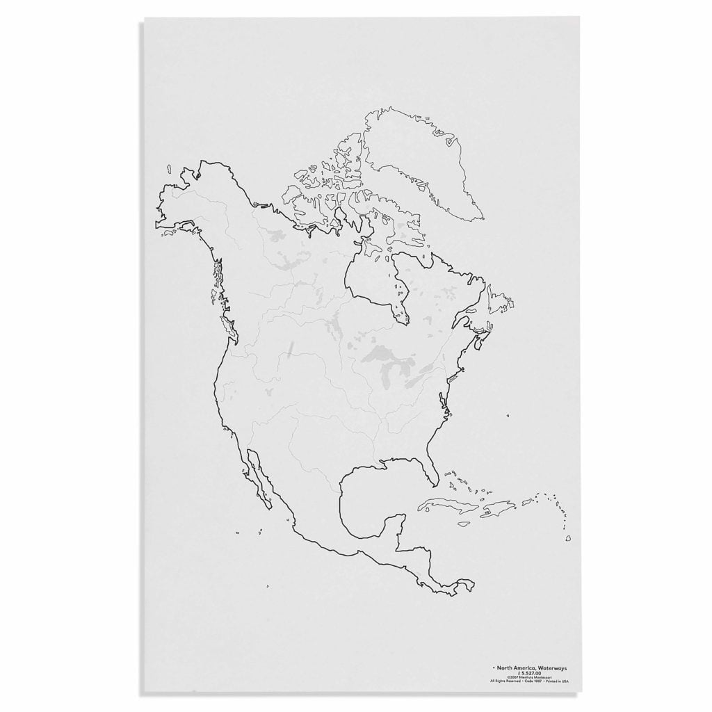 North America: Waterways (50)-produs original Nienhuis Montessori-prin Didactopia by Evertoys