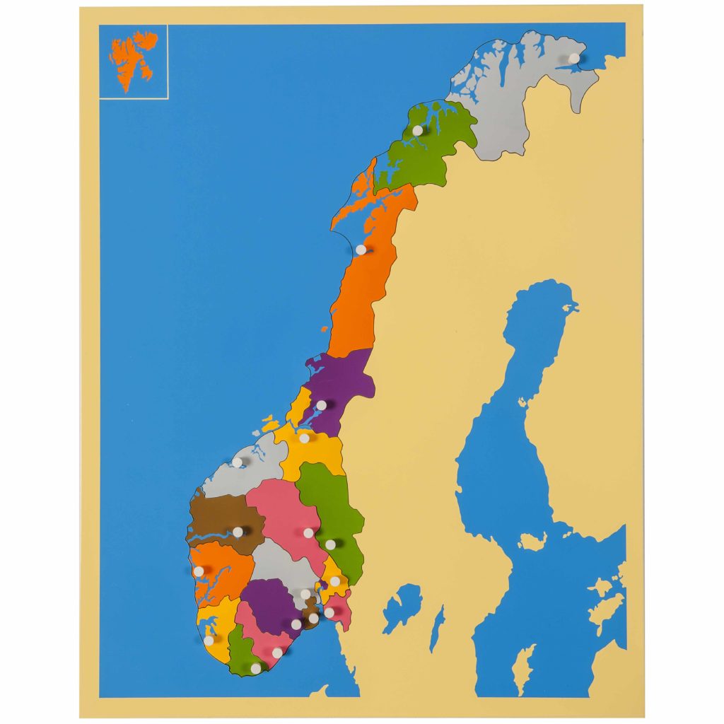 Puzzle Map: Norway-produs original Nienhuis Montessori-prin Didactopia by Evertoys