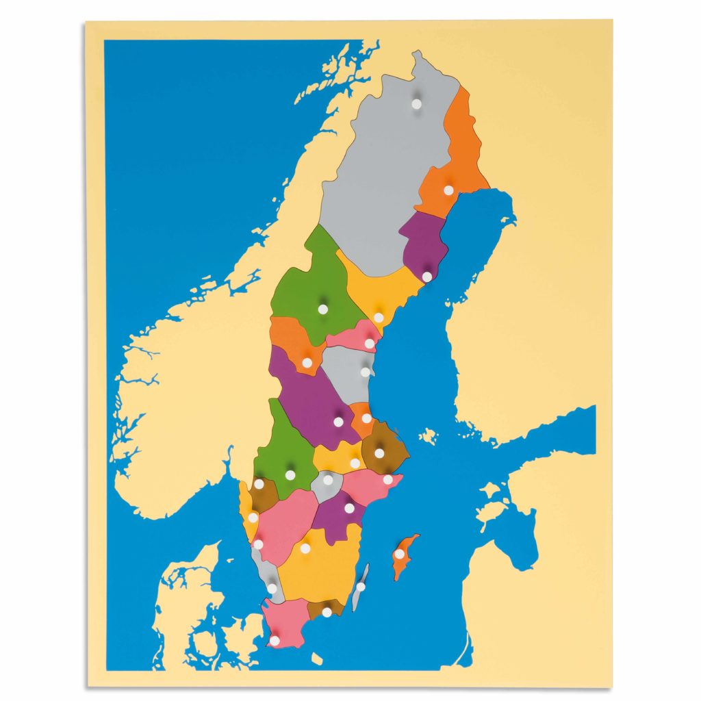 Puzzle Map: Sweden-produs original Nienhuis Montessori-prin Didactopia by Evertoys