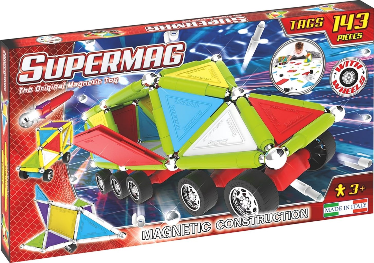 Set Constructie Tags Wheels 143 Pcs - Supermag - prin Didactopia by Evertoys