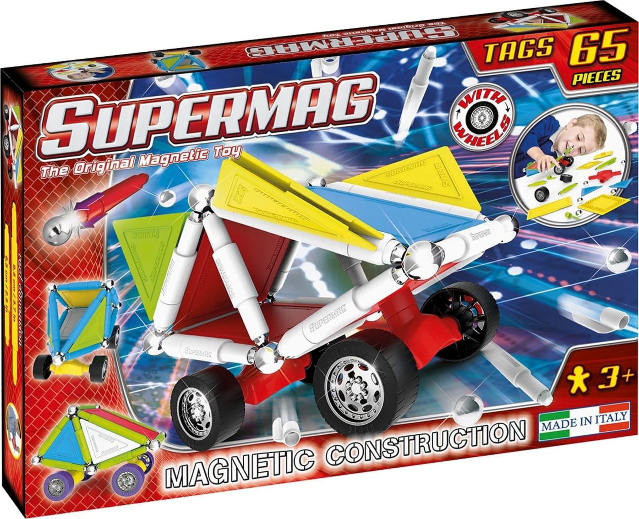 Set Constructie Tags Wheels 65 Pcs - Supermag - prin Didactopia by Evertoys