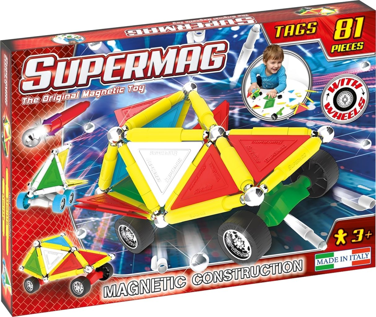 Set Constructie Tags Wheels 81 Pcs - Supermag - prin Didactopia by Evertoys