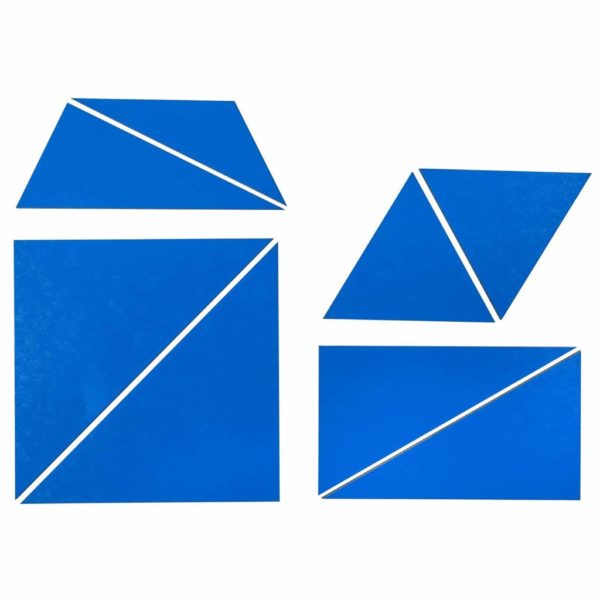 Set Of Blue Constructive Triangles-produs original Nienhuis Montessori-prin Didactopia by Evertoys
