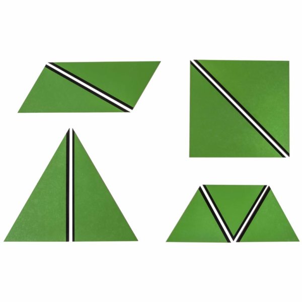 Set Of Green Constructive Triangles-produs original Nienhuis Montessori-prin Didactopia by Evertoys