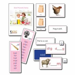 Short Phonetic Reading Series (Pink)-produs original Nienhuis Montessori-prin Didactopia by Evertoys