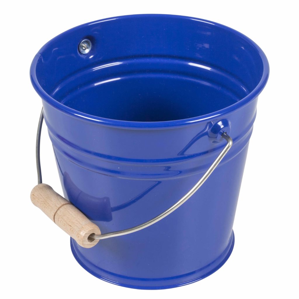 Small Metal Bucket (Blue)-produs original Nienhuis Montessori-prin Didactopia by Evertoys