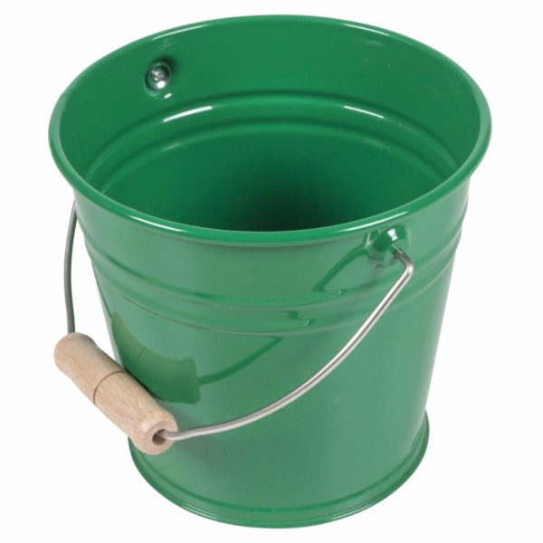 Small Metal Bucket (Green)-produs original Nienhuis Montessori-prin Didactopia by Evertoys