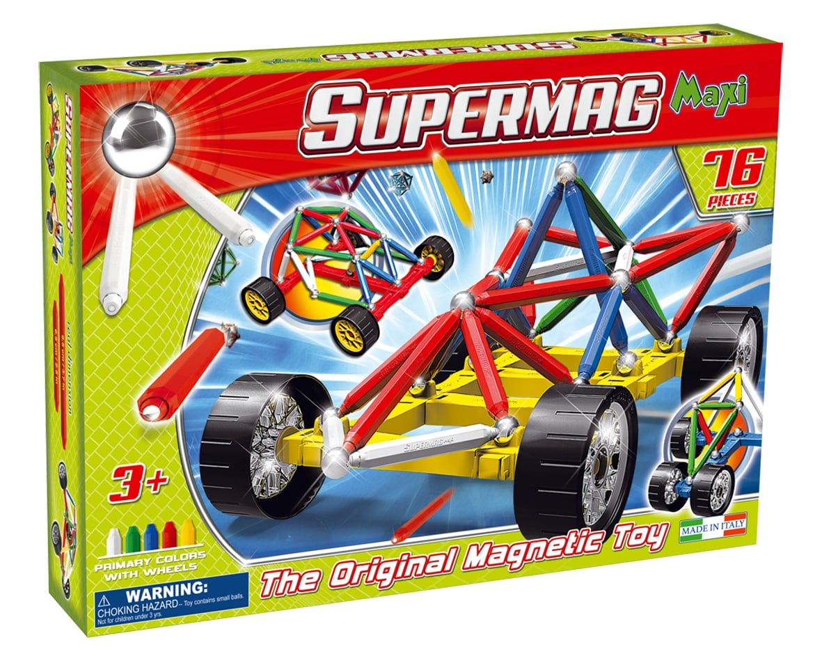 Supermag Maxi Wheels - Set Constructie 76 Piese - Supermag - prin Didactopia by Evertoys