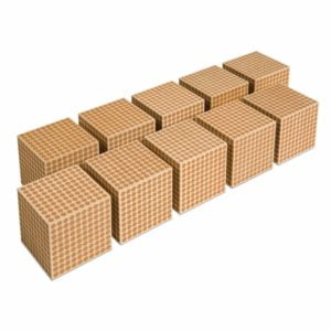Wooden Cube Of 1000: Set Of 10-produs original Nienhuis Montessori-prin Didactopia by Evertoys
