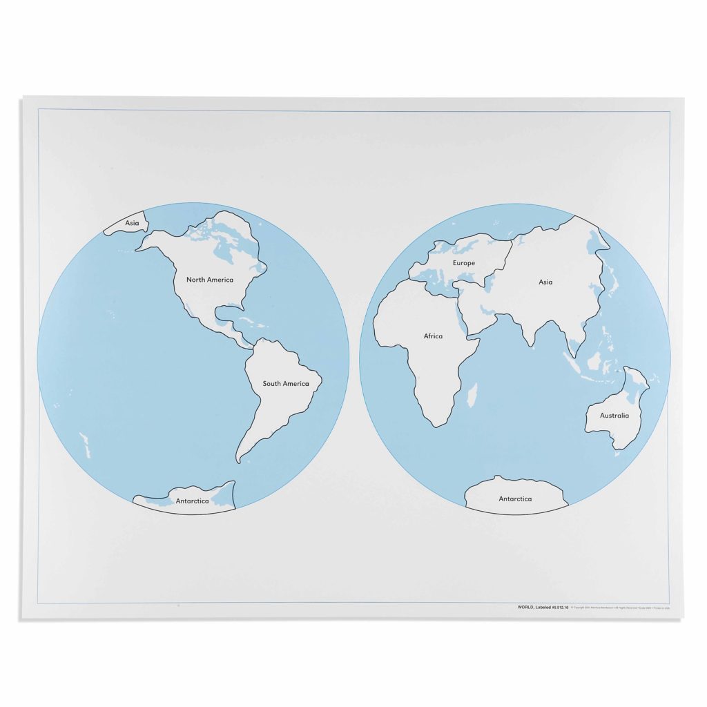 World Control Map: Labeled-produs original Nienhuis Montessori-prin Didactopia by Evertoys