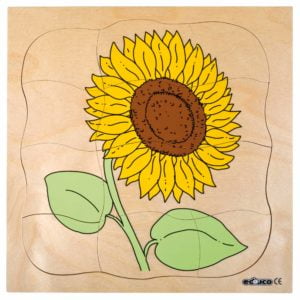 Growth puzzle - sunflower-produs original Educo / Jegro -prin Didactopia by Evertoys