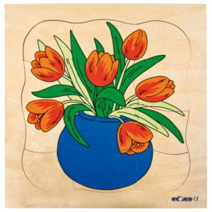 Growth puzzle - tulip-produs original Educo / Jegro -prin Didactopia by Evertoys