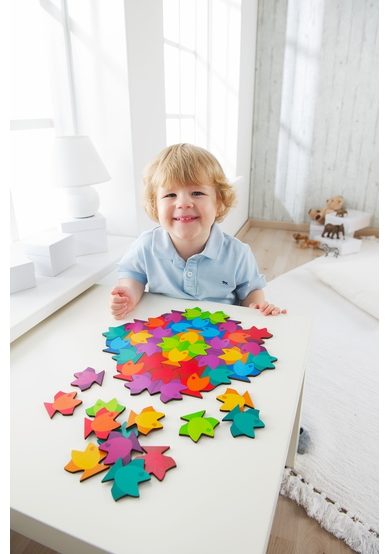 Puzzle tip Mandala - Pestisorii colorati - Joc asociere si potrivire - Haba Education