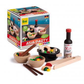 Set alimente lemn de jucărie pentru copii - Wok Party