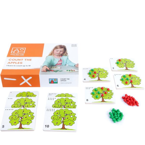 Numără merele – Numere de la 1 la 10 - joc educativ lemn copii - Toys for Life prin Didactopia 2