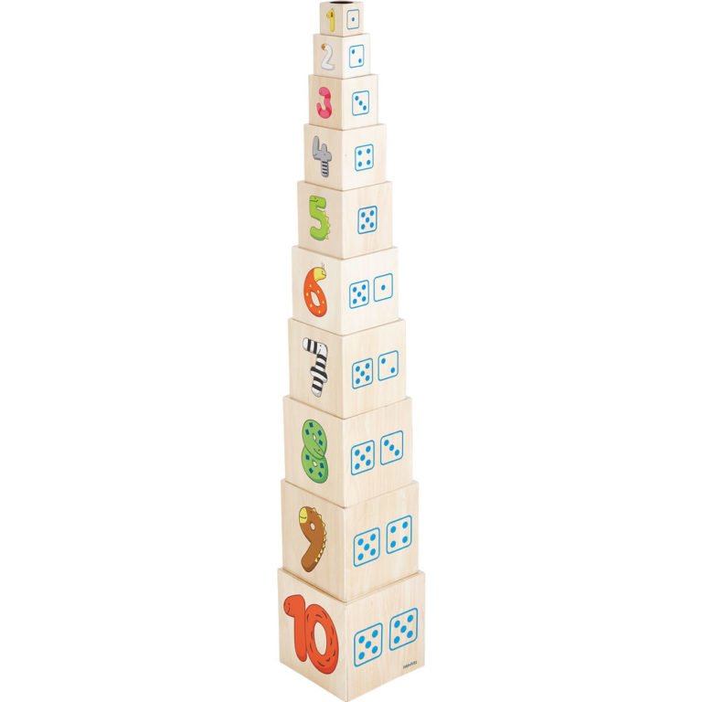 Turnul multimilor - Turn de stivuit din lemn - numarare - adunare - Seria Willy in lumea numerelor - Haba Education prin Didactopia