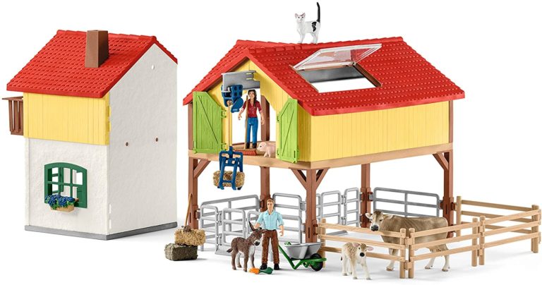 Casa fermierilor - grajd cu animale si accesorii - Farm World - figurine Schleich