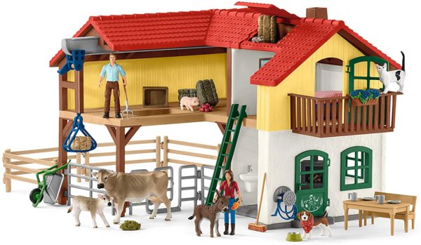 Casa fermierilor - grajd cu animale si accesorii - Farm World - figurine Schleich