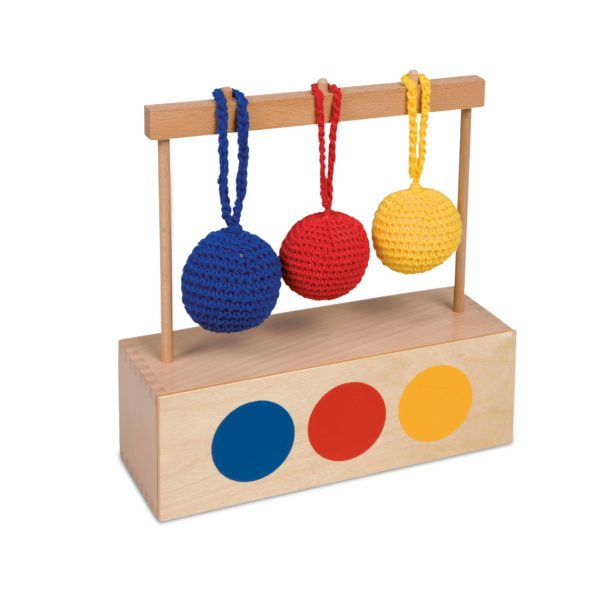 Imbucare Box With 3 Colored Knit Balls-produs original Nienhuis Montessori-prin Didactopia by Evertoys