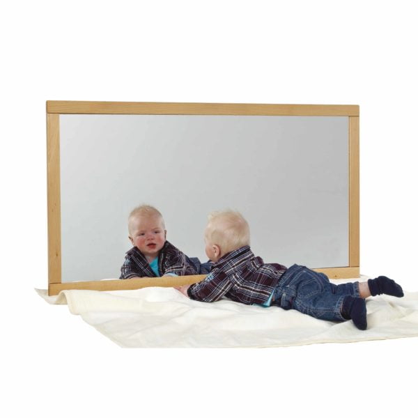 Infant / Toddler Mirror With Wooden Bar-produs original Nienhuis Montessori-prin Didactopia by Evertoys