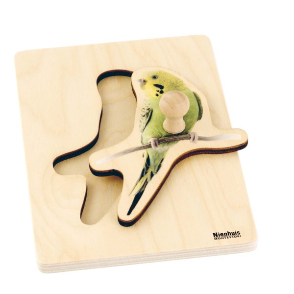 Toddler Puzzle: Parakeet-produs original Nienhuis Montessori-prin Didactopia by Evertoys