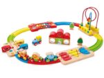 Trenuleţ lemn bebe - Traseul curcubeului - Circuit cu efecte sonore şi activităţi cognitive - Hape 2