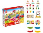 Trenuleţ lemn bebe - Traseul curcubeului - Circuit cu efecte sonore şi activităţi cognitive - Hape 2
